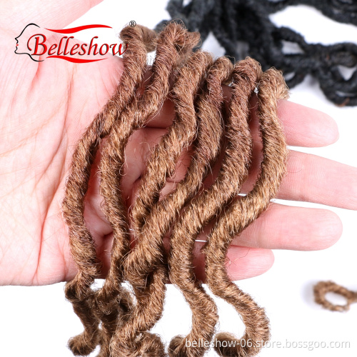 Hot sell 18 inch 24 stands 100g synthetic ombre dreadlock hair braids  curly Africa twist goddess faux locs gypsy locs hair